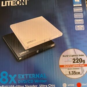 Lite-On External DVD/CD Writer - White and Black